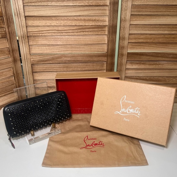 Christian Louboutin Black Studded Wallet - Picture 6 of 9